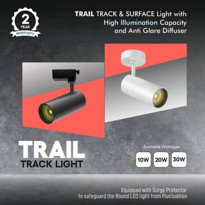 Fybros Trail 30W Track Surface Light 360 Degree Adjustable LED COB Light Recessed Ceiling Lamp