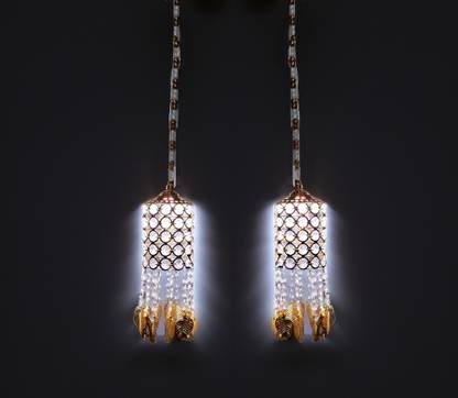Nabhya Metal LED Jhumar With Auto Changing Light For Home Decor Diwali-Pack Of 2 Chandelier Ceiling Lamp