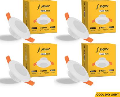 Jaquar 3W Pearl Plus Round Downlight - Cool (Pack of 4) Ceiling Light Ceiling Lamp