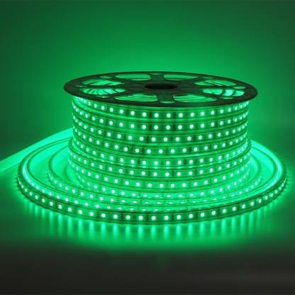 Hybrix LED Ceiling Light (6 Mtr. Roll) Cove Rope Light, Strip Light, Double Row SMD 5730 LED (80 LEDs/Mtr), Waterproof IP67 & Flexible With AC Adaptor Plug, Direct 220v AC, Super Bright GREEN Color. Ceiling Light Ceiling Lamp