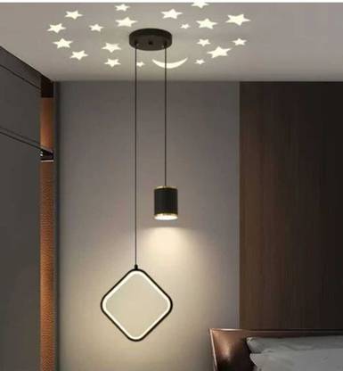 Shri Mahal Antiques Star Projection Modern Gold Square Minimalist Pendant Lamp Ceiling Lamp