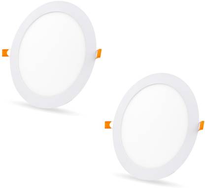 D'Mak 18 Watt LED Round False Ceiling Panel Light for POP (White, Pack of 02) Recessed Ceiling Lamp