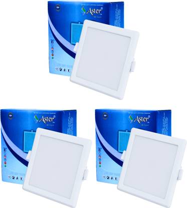 ASTER LITE 8W Square 3-in-1 Color Changing LED Panel Light/Ceiling Light (Pack of 3) Recessed Ceiling Lamp