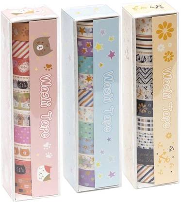 Sannu Multi Design 30 Rolls Washi Tape Set - 15mm Wide, Colorful Flower Style Design Washi Tape set Decoration tape (Manual)