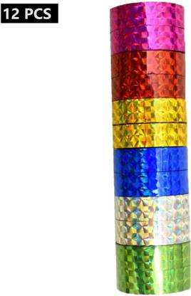 BRAND HOME Single Sided Sparkle Glitter Tape Colorful Decorative Adhesive Glitter Tape Rolls Sparkle Glitter Tape (Manual)