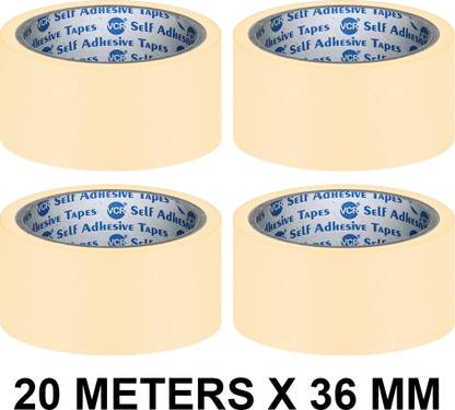 VCR Masking Tape - 20 Meters in Length 36mm / 1.5" Width - 4 Rolls Per Pack Masking Tape - 20 Meters in Length 36mm / 1.5" Width - 4 Rolls Per Pack Handheld Masking Tape (Manual)