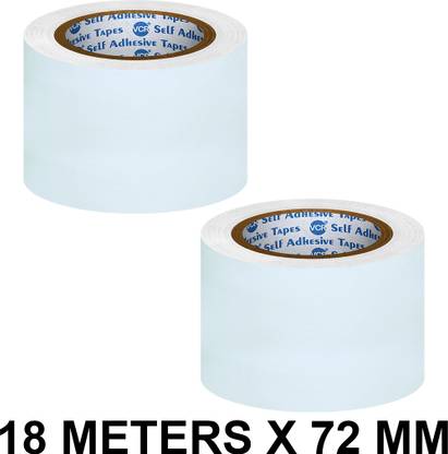 VCR White Duct Tape - 18 Meters in Length 72mm / 3" Width - 2 Rolls Per Pack Strong Book Binding Tape - Waterproof Heavy Duty Duct Tape White Duct Tape (Manual)