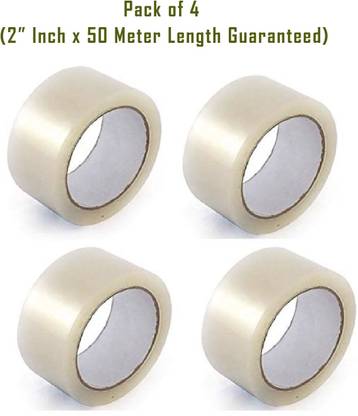 Boxer Bopp Self Adhesive Tape (Pack of 4) 48mm x 50 Meter Length Guaranteed Single Side Adhesive Tape (Manual)