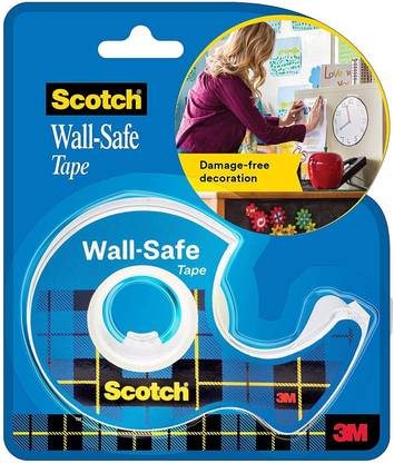 Scotch 3M Wall Safe Tape | 1 Roll with Dispenser | Holds Upto 14g | Damage Free Mounting and Decor | Removes Without Residue Cello Tape (Manual)