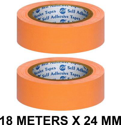 VCR Orange Duct Tape - 18 Meters in Length 24mm / 1" Width - 2 Rolls Per Pack Orange Duct Tape - 18 Meters in Length 24mm / 1" Width - 2 Rolls Per Pack Strong Book Binding Tape - Waterproof Heavy Duty Duct Tape Orange Duct Tape (Manual)