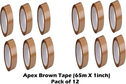 Creative Mart Apex Brown Cello Tape - Single Sided (65m x 1 inch) (Manual)