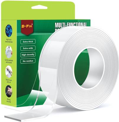 Dfix 2MM Double-Sided Heavy-Duty Tape - Adhesive Silicone Tape Handheld Dispenser Double Sided Tape (Manual)