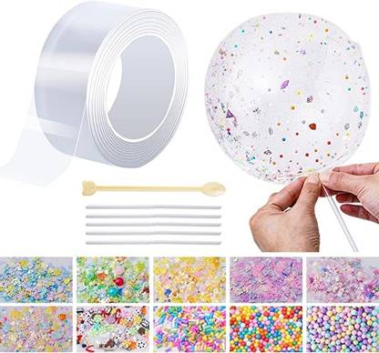 Submarine Double Sided Handheld Nano Tape Bubble Kit for Kids 9.84Ft × 2inch Nano Tape with Glitter & Sequins (Manual)
