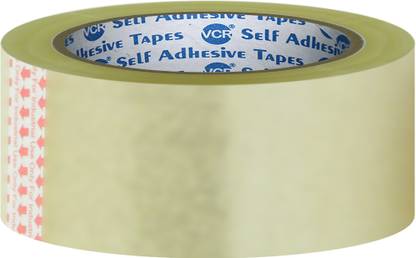 VCR Self Adhesive Transparent Cello Tape 60 Meter Length 36mm/1.5" Width 96 Rolls 60 m Single Sided Tape