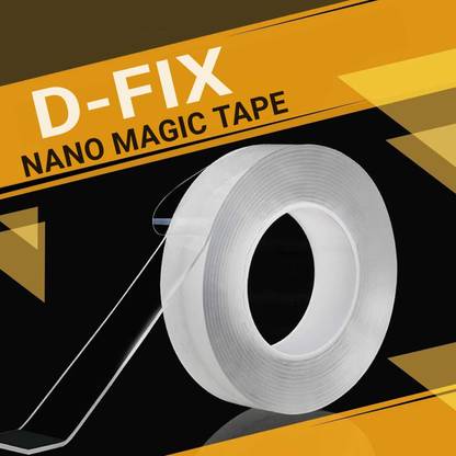 Dfix Mounting Tape, Washable, Reusable, No Residue, for Home & Office Handheld Nano Double Sided Tape, Multipurpose Super Sticky Gel Grip (Manual)