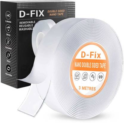Dfix Mounting Adhesive Tape for Walls, Washable Reusable Strong Sticky Gel Tape Handheld Nano Tape Heavy Duty - Multipurpose Removable Traceless Tape (Manual)