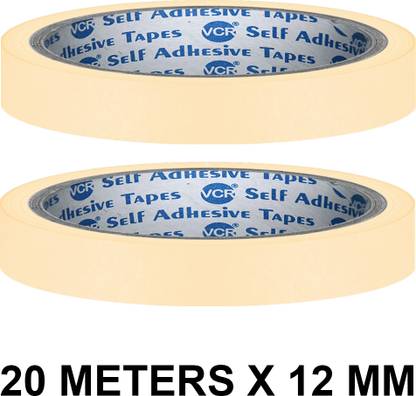 VCR Masking Tape - 20 Meters in Length 24mm / 1" Width - 2 Rolls Per Pack Masking Tape - 20 Meters in Length 24mm / 1" Width - 2 Rolls Per Pack Handheld Masking Tape (Manual)