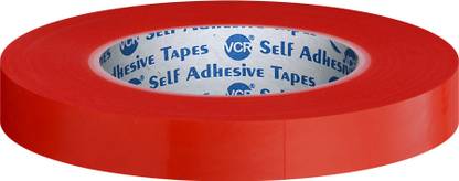VCR RED Strong Acrylic Transparent Adhesive - Double Sided Heat Resistant - 45 Meters in Length 11mm Width 5 Roll Per Pack Red Acrylic Tape (Manual)