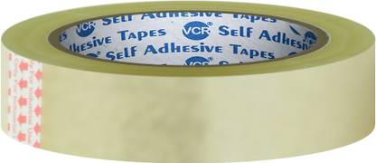 VCR Self Adhesive Transparent Cello Tape - 65 Meters in Length - 18mm / 0.75" Width - 16 Rolls Per Pack Handheld Transparent Tape (Manual)