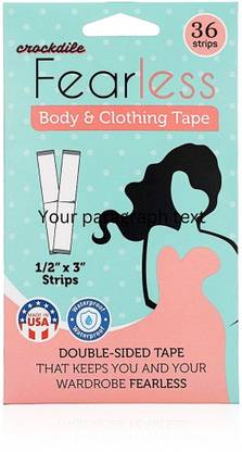 crockdile Double Sided Tape for Clothes - Strong Hold, Fabric Friendly All Day Strength Invisible Dress Tape for women | Gentle to stick | Fashion tape (Manual)