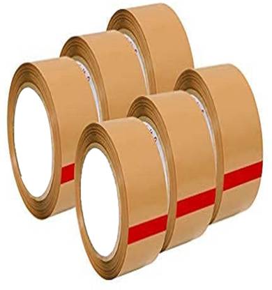 PackTech 2 Inch 150 Meter Self Adhesive Pack of 6 Brown Tape (Manual)
