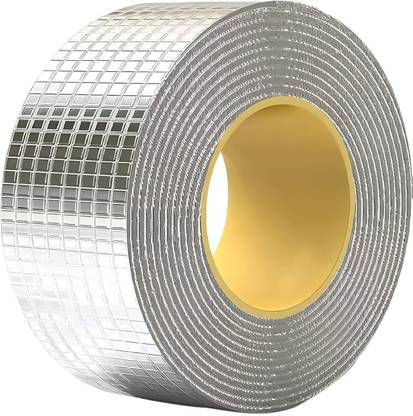 crockdile Aluminium tape Leaks Solution Aluminum Foil Butyl Rubber Adhesive Sealing for Surface Cracks Leakage Repair Waterproof Duct Tape for Pipe & Roof Water Heavy Duty (Manual)