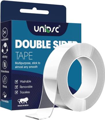 UNIDSC Double Sided Tape 3 Meter Heavy Duty Nano Grip Gel Tape, Multipurpose, Reusable Self Adhesive Dispenser Double-sided tape (Manual)