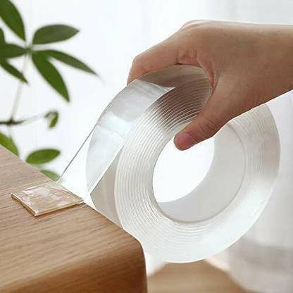 avnish Double Sided Silicone Tape Washable Traceless Gel Tape Washable Reusable Strong Tape Grip Tape (Manual)
