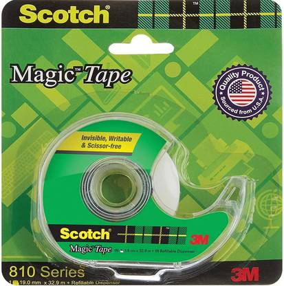 Scotch Super series Magic Tape Dispenser 19 mm x 32.9 m Tape Dispensers (Manual)  (Set of 1, Transparent)