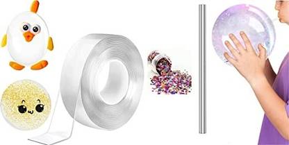 Submarine Double Sided Handheld NANO Tape Balloon With Glitter Flakes & Steel Straw (Manual)
