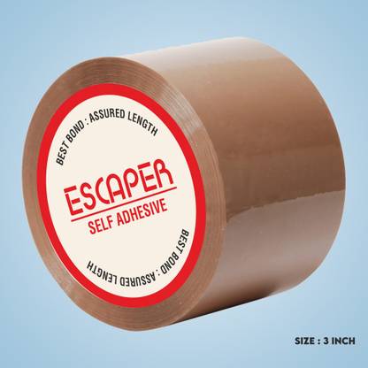 ESCAPER Heavy Duty Brown Packing Tape (Pack of 1 Qty - 100 meter - 3 inch) Self Adhesive One Side Self Adhesive Brown Tape (Manual)