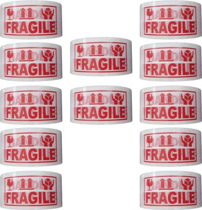 Singhal Handle with Care Fragile Tape Packaging Tape (12 Roll) 48mm X 65 Meter Printed Tape (Manual)