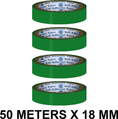 VCR Green Color Tape - 50 Meters in Length - 18mm / 0.75" Width - 4 Rolls Per Pack Green Color Tape - 50 Meters in Length - 18mm / 0.75" Width - 4 Rolls Per Pack Handheld Color Packaging Tape (Manual)