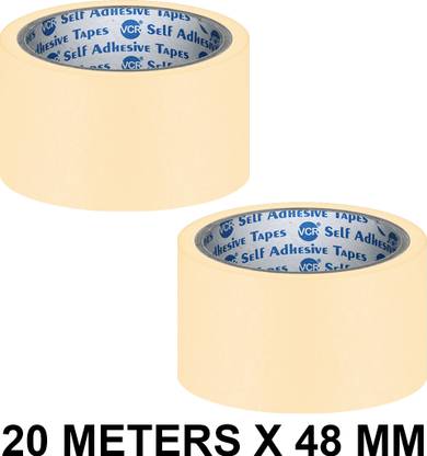 VCR Masking Tape - 20 Meters in Length 48mm / 2" Width - 2 Rolls Per Pack Masking Tape - 20 Meters in Length 48mm / 2" Width - 2 Rolls Per Pack Handheld Masking Tape (Manual)