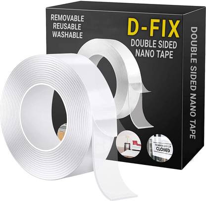 Dfix Adhesive Tape for Walls Home kitchen Carpet Car Decoration Anti Slip Tape Handheld Grip Double Sided Tape Heavy Duty Multipurpose Removable Traceless (Manual)