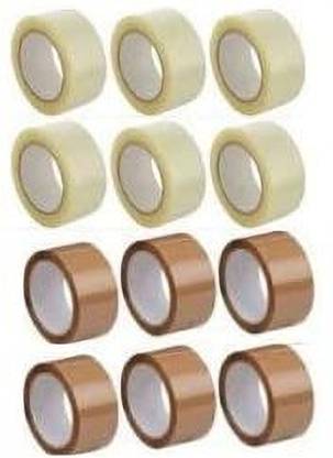 Boxer 2 " INCH TRANSPARENT & BROWN PACKING TAPE (6Pcs Each x 65 Meters) |OFFICE|E-COMMERCE|INDUSRTIAL PACKING USE (Manual)