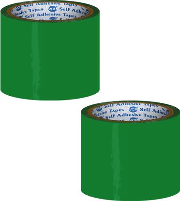VCR Green Color Tape - 50 Meters in Length - 72mm / 3" Width - 2 Rolls Per Pack Handheld Color Tape (Manual)