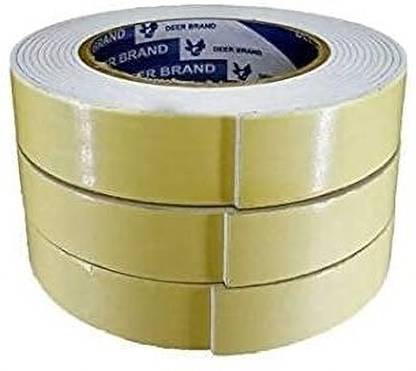 Ikkoo Set of 3 Double Sided Foam Mounting Tape for Wall,Craft, Furniture, Best Self Adhesive Acrylic 20MM X 2.5MTR EACH for office, home, School , DIY Tape (Manual)
