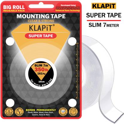 KLAPiT Super Tape - SLIM 7m Heavy Duty Double-Sided Mounting Tape (Manual)