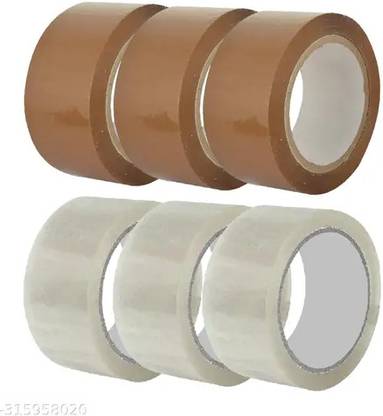 Boxer BOPP TRANSPARENT & BROWN (65Mtrs x 2" Inch) FOR EXCELLENT PACKING SOLUTION WIDELY USE (Manual)