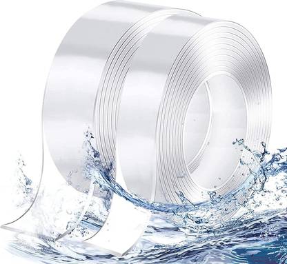 Cloudzy Double Side Tap Heavy Duty, Strong Adhesive Clear Tape Strips for Mounting Carpet, Poster, Mirror, Photo Frames, Sockets, Picture Hanging and Wall Decor (1m) Double Side Tap (Manual)