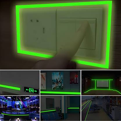 Bellveen Luminious Adhesive Tape Dispenser Glow in Dark Anti Slip Tape (Manual)