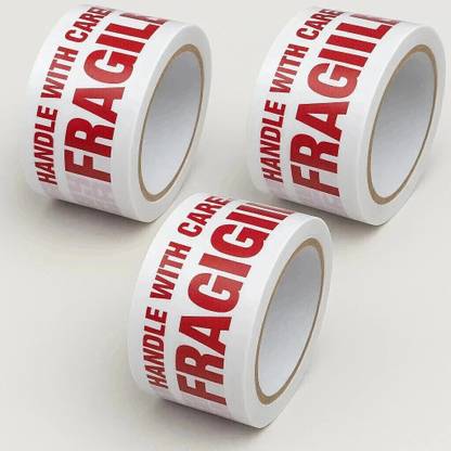 JPPL fragile packaging tape | Very strong adhesive tape | Fragile tape | Ideal for shipping and packing fragile goods | Suitable for industrial packaging. (Manual)