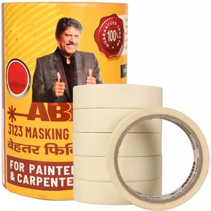 SKYGOLD ABRO (3123) 20MTR LENGTH 1 INCH MASKING TAPE PACK OF 6 (WHITE) NA MASKING TAPE (Manual)