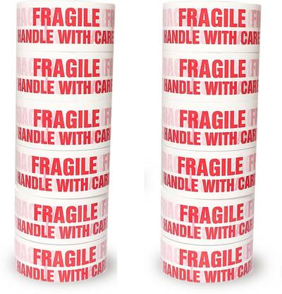 Boxer Fragile Handle With Care Packaging tape For Office Commercial And Industrial Use 2" * 65 mtr SET OF 12 (Manual)