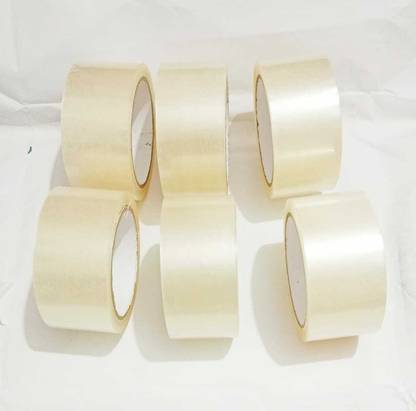 Meghaa Medium Medium PACKING TAPE / CELO TAPE 2 INCH SINGLE SIDED PACK OF 6 PCS LENGTH 65 MTR/PCS (Manual)