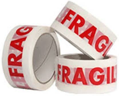 EzeePacks Bopp Manual Printed Tape ''FRAGILE HANDLE WITH CARE'' Tape 65M x 2" wide Safe Packing ! (3) (Manual)
