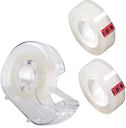 DORMI TRANSPARENT 18mm x 33mm x 3 Roll CELLO TAPE WITH DISPENSER MACHINE FOR SCHOOL AND OFFICE USE (Manual)