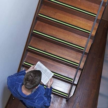 MAITRI ENTERPRISE Anti Slip Tape with Glow in the Dark, Non Skid Glow Safety Tape M369 50 mm x 5 m Black with Green Glow Reflective Tape