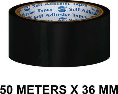 VCR काले रंग की टेप - 50 meters लंबी- 36mm / 1.5" चौड़ी - 1 रोल प्रति पैक हाथ में पकड़ने वाला काला रंग की टेप (मैन्युअल)